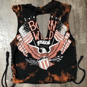 Born Wild Distressed Dyed Tank